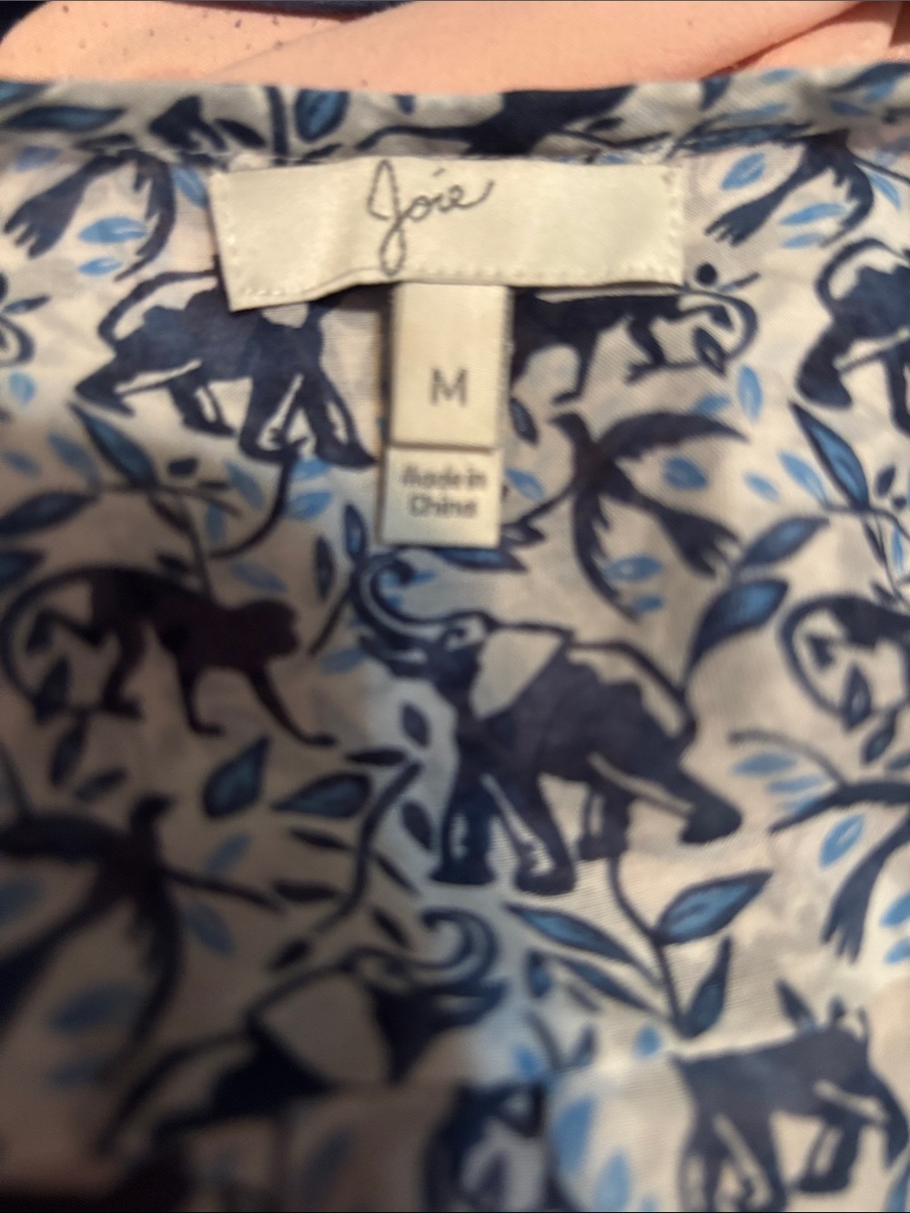 Joie Navy and Light Blue Elephant Print Pajama Set